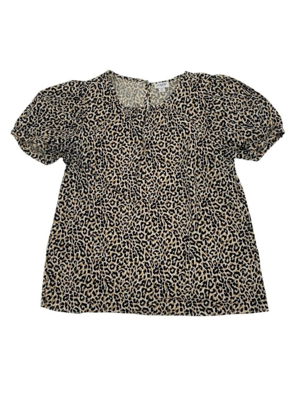 J. Crew Size XS Leopard Print Puff Sleeve Poplin Top AL520